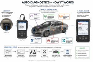 Auto Diagnostics System Infographic